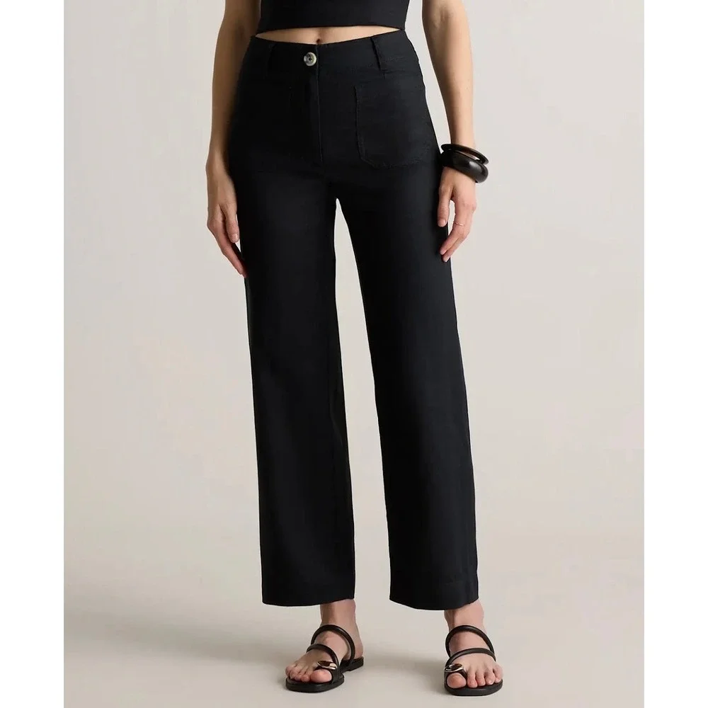 Quince Linen Patch Pocket Wide Leg Pants